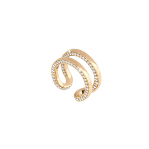 Anillo ajustable de oro con cristales modelo Estocolmo