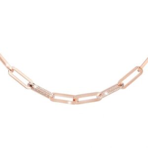 Collar de oro rosado con cristales modelo Estocolmo