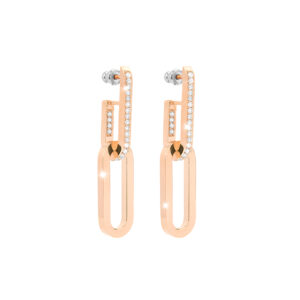 Aros de oro rosado con cristales modelo Estocolmo