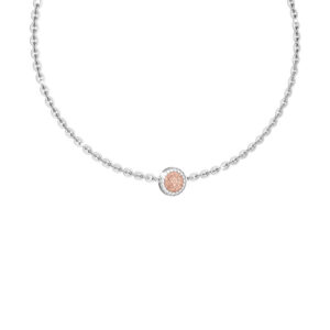 Collar de oro blanco-rosado y cristales modelo R-Zero