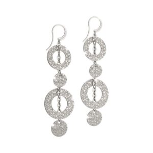 Aros de oro blanco colgantes circulares modelo R-Zero