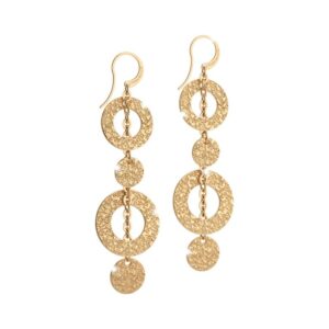 Aros de oro amarillo colgantes circulares modelo R-Zero