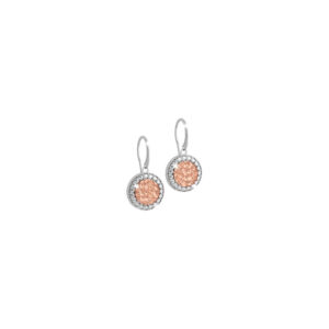 Aros de oro blanco y rosado con cristales modelo R-Zero