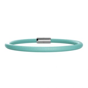 Pulsera de cuero celeste