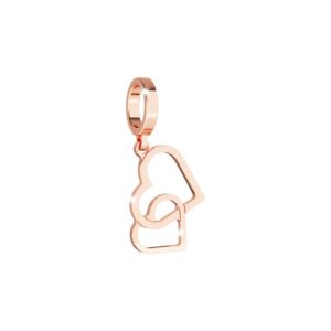 Charm oro rosado Corazones enlazados