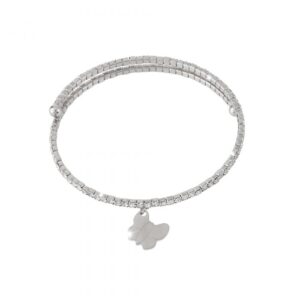 Pulsera de oro blanco y cristales – Mariposa