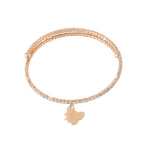 Pulsera de oro rosado y cristales – Mariposa