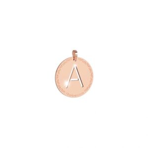 Charm de oro rosado letra A
