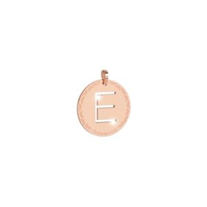 Charm de oro rosado letra E