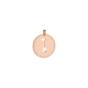 Charm de oro rosado letra I