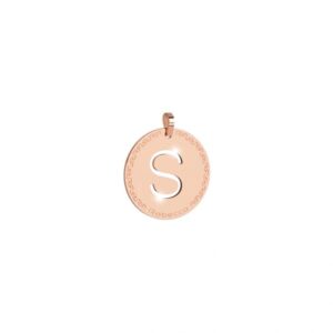 Charm de oro rosado letra S