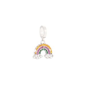 Charm de Oro blanco y cristales de colores Arcoíris