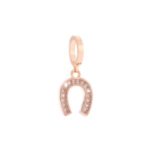 charm de oro rosado y cristales Herradura