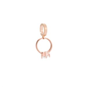 Charm de oro rosado y cristal