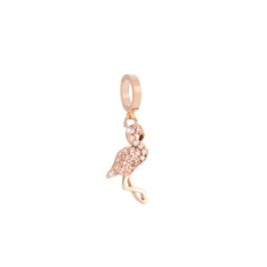 Charm de oro rosado y cristales Flamenco