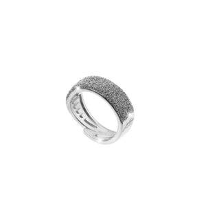Anillo de oro blanco y diamantes ajustable modelo Jolie